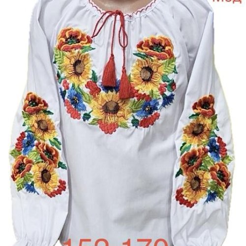 Вышиванка Надийка (152-170) ND865-0754 white (деми) Надийка ND865-0754 white