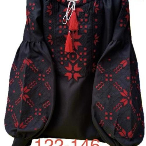 Вышиванка Надийка (122-146) ND888-0750 black (деми) Надийка ND888-0750 black