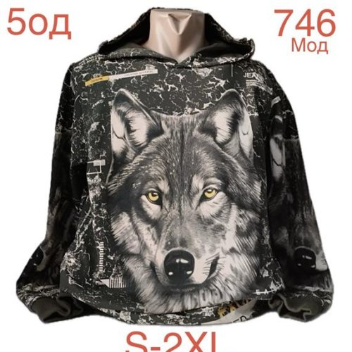 Худи Надийка (S-2XL) ND974-746 black (деми) Надийка ND974-746 black