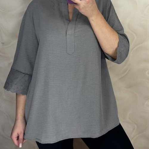 Блузка LeVisha (52-60) 26104 grey (деми) LeVisha 26104 grey