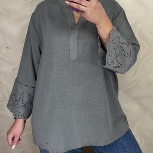 Блузка LeVisha (50-54) 26106 d.grey (деми) LeVisha 26106 d.grey