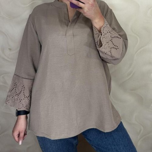 Блузка LeVisha (50-54) 26106 l.brown (деми) LeVisha 26106 l.brown