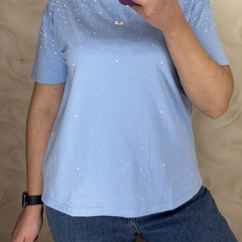 Футболка LeVisha (M-XL) 26108 l.blue (лето) LeVisha 26108 l.blue
