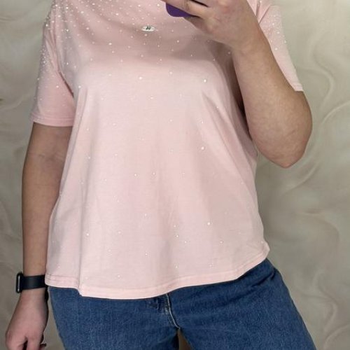 Футболка LeVisha (M-XL) 26108 pink (лето) LeVisha 26108 pink