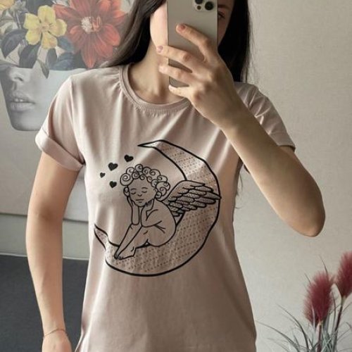 Футболка FSN (42-48) 1289 beige (лето) FSN 1289 beige