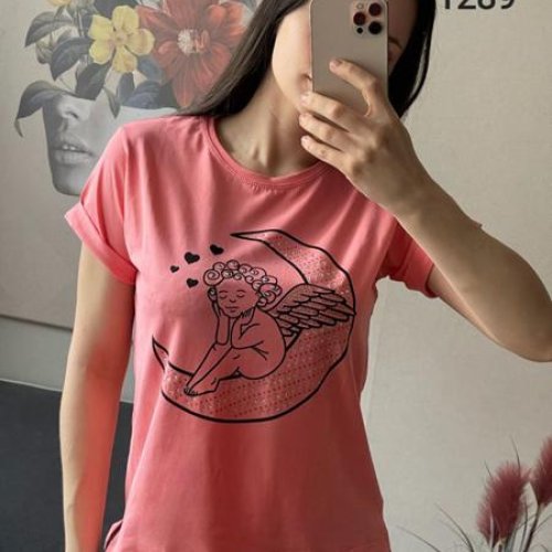 Футболка FSN (42-48) 1289 coral (лето) FSN 1289 coral