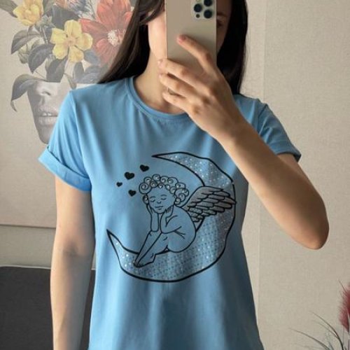 Футболка FSN (42-48) 1289 l.blue (лето) FSN 1289 l.blue