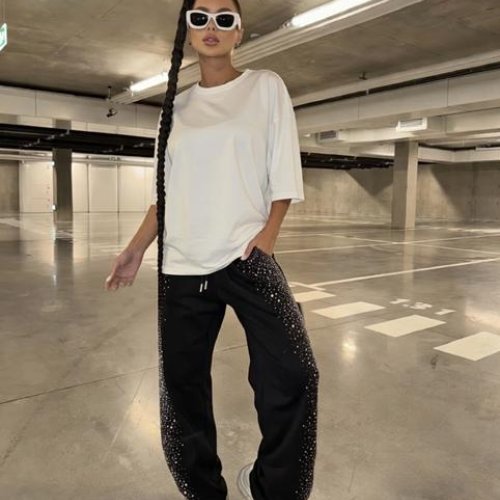 Штаны спорт Karon (S-L) 7164 black (деми) Karon 7164 black