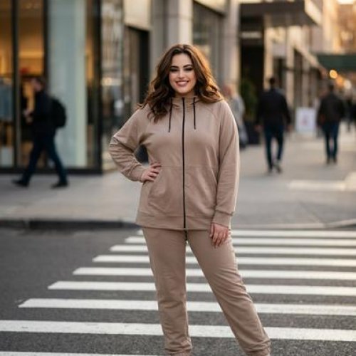 Костюм спорт Sport style (3XL-5XL) 12-1 beige (деми) Sport style 12-1 beige