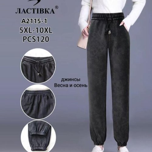 Штаны Kenalin (5XL-10XL) 2115-1 black (деми) Kenalin 2115-1 black