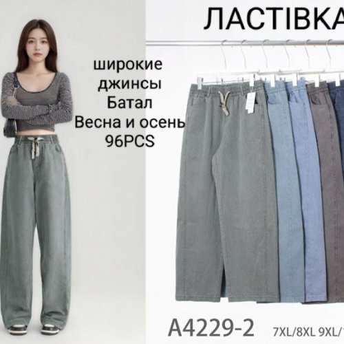 Джинсы Kenalin (7XL-10XL) 4229-2 mix (деми) Kenalin 4229-2 mix