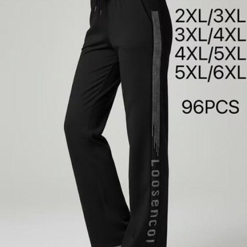 Штаны спорт Kenalin (2XL-6XL) 9671-7 black (деми) Kenalin 9671-7 black