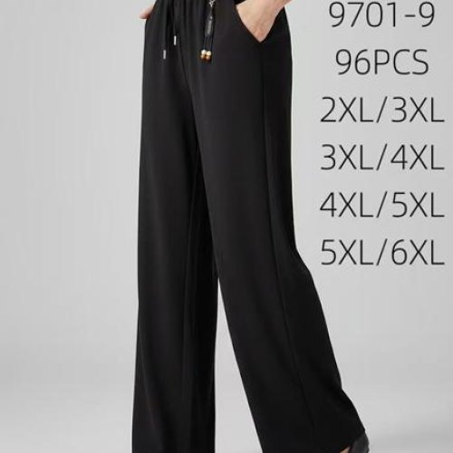 Штаны спорт Kenalin (2XL-6XL) 9701-9 black (деми) Kenalin 9701-9 black