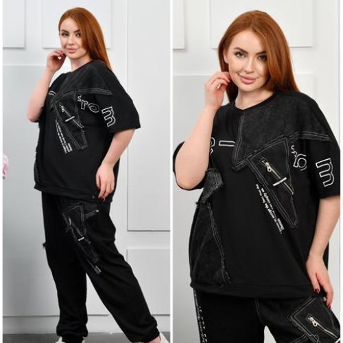 Костюм спорт Saint Wish (52-56) 52001 black (лето) Saint Wish 52001 black