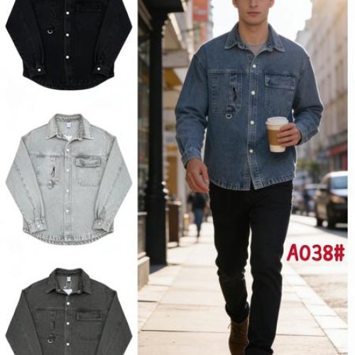 Рубашка Lina (M-3XL) A038 grey (деми) Lina A038 grey