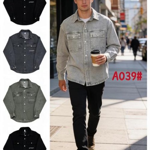 Рубашка Lina (M-3XL) A039 d.grey (деми) Lina A039 d.grey