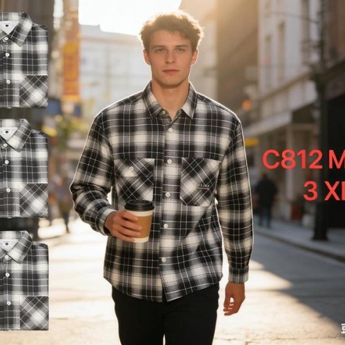 Рубашка Lina (M-3XL) C812 black (деми) Lina C812 black