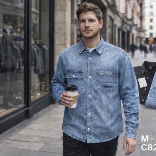 Рубашка Lina (M-3XL) C823 l.blue (деми) Lina C823 l.blue