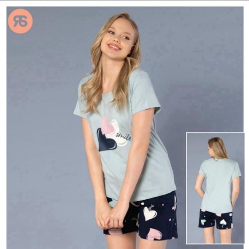 Пижама Trikotag (M-XL) 7261 l.blue (лето) Trikotag 7261 l.blue