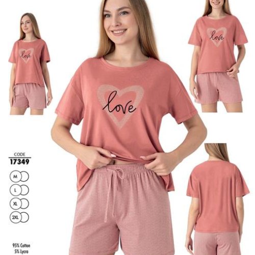 Пижама Trikotag (M-2XL) 17349 pink (лето) Trikotag 17349 pink