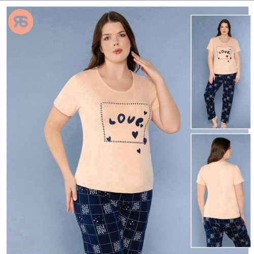 Пижама Trikotag (5XL-7XL) 6873 beige (деми) Trikotag 6873 beige