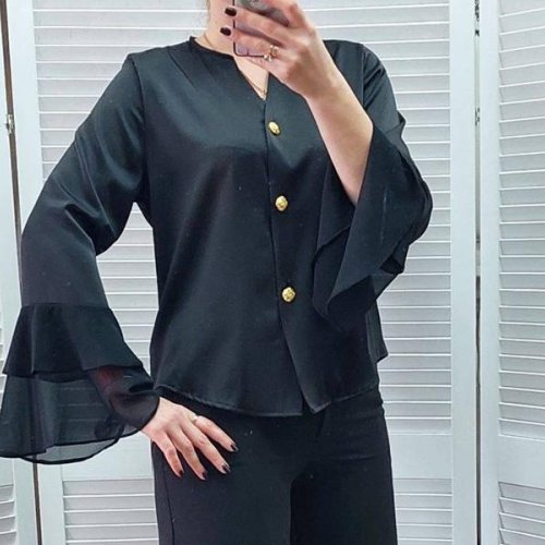 Блузка Nefertiti (M-XL) 1596 black (деми) Nefertiti 1596 black