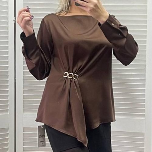 Блузка Nefertiti (M-XL) 1646 brown (деми) Nefertiti 1646 brown