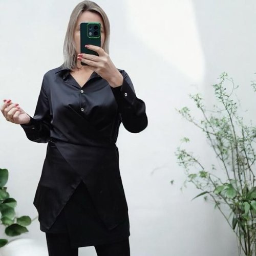 Блузка Nefertiti (M-XL) 1655 black (деми) Nefertiti 1655 black