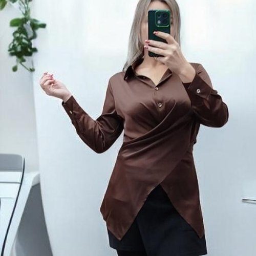 Блузка Nefertiti (M-XL) 1655 brown (деми) Nefertiti 1655 brown