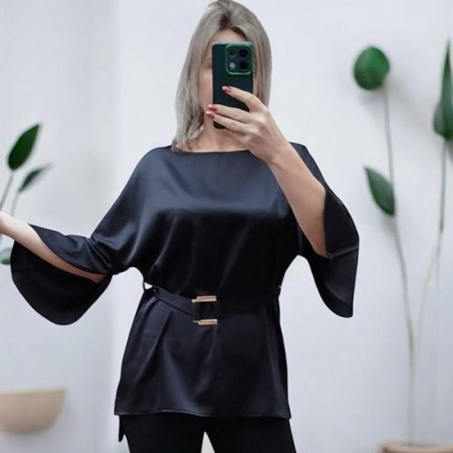 Блузка Nefertiti (M-XL) 1664 black (деми) Nefertiti 1664 black