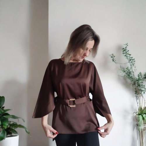 Блузка Nefertiti (M-XL) 1664 brown (деми) Nefertiti 1664 brown