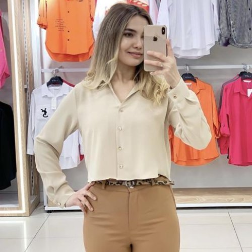 Рубашка Style Nadezhda (36-42) SN354 beige (деми) Style Nadezhda SN354 beige