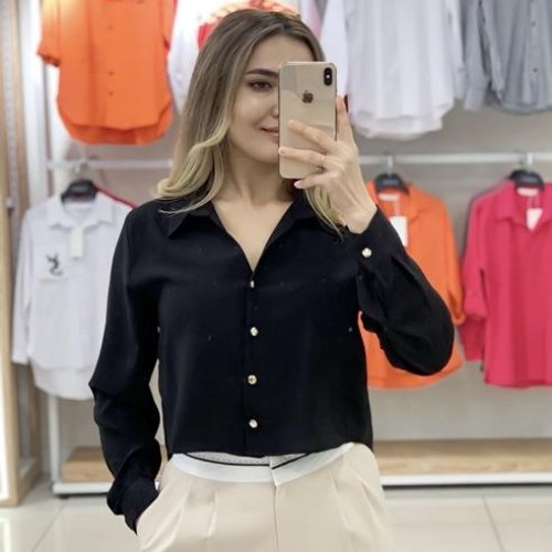 Рубашка Style Nadezhda (36-42) SN355 black (деми) Style Nadezhda SN355 black