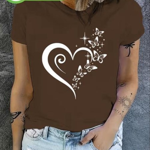 Футболка ALIA (M-3XL) AL26 brown (лето) ALIA AL26 brown