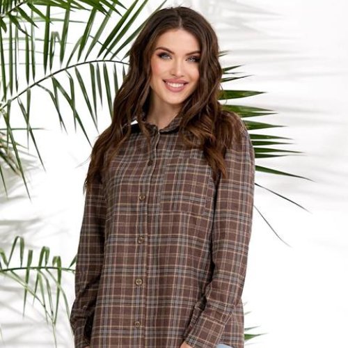 Рубашка Lelis (42-48) 1050-1 brown (деми) Lelis 1050-1 brown