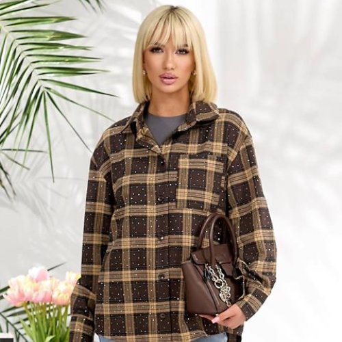 Рубашка Lelis (42-48) 1125 brown (деми) Lelis 1125 brown