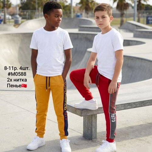 Штаны спорт AMZ (8-11) M0588 red (деми) AMZ M0588 red