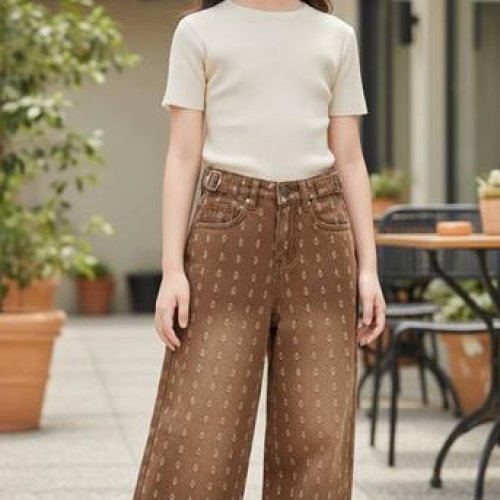 Джинсы Delfinka (134-164) 01 brown (деми) Delfinka 01 brown