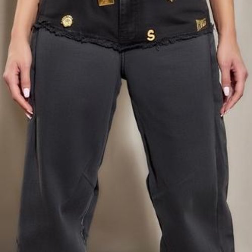 Штаны Karon (M-2XL) 7703 black (деми) Karon 7703 black