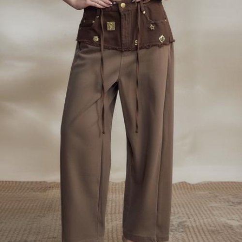 Штаны Karon (M-2XL) 7703 brown (деми) Karon 7703 brown