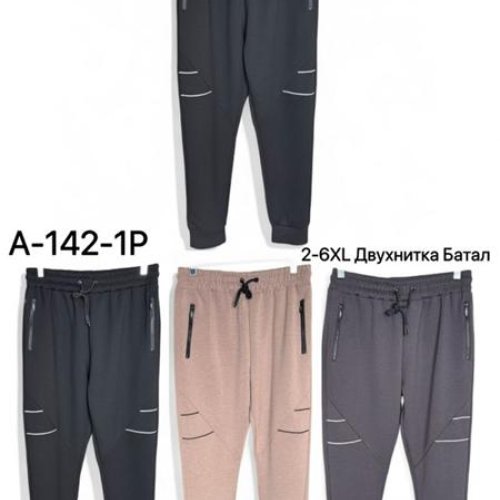 Штаны спорт TRAN (2XL-6XL) A142-1P grey (деми) TRAN A142-1P grey