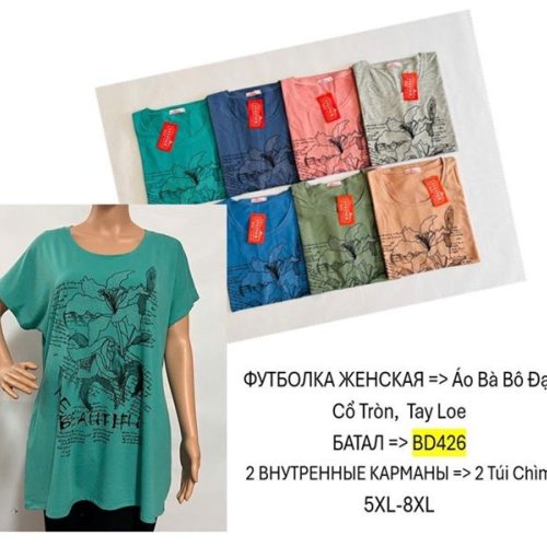 Футболка TRAN (5XL-8XL) BD426 mix (лето) TRAN BD426 mix