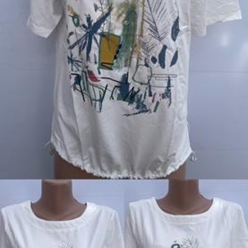 Футболка Gertie (48-58) 6303 white-khaki (лето) Gertie 6303 white-khaki