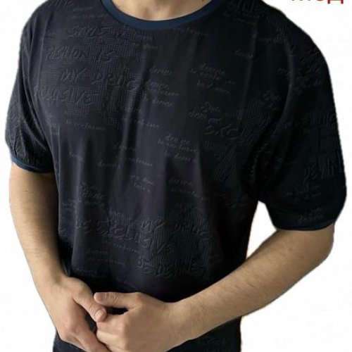 Футболка Надийка (M-2XL) ND1003-026 navy (лето) Надийка ND1003-026 navy