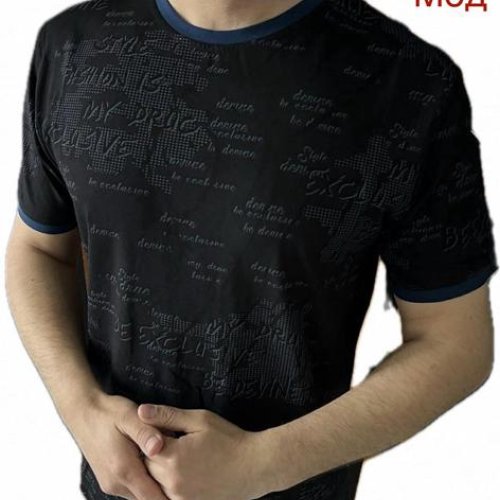 Футболка Надийка (M-2XL) ND1005-026 black (лето) Надийка ND1005-026 black