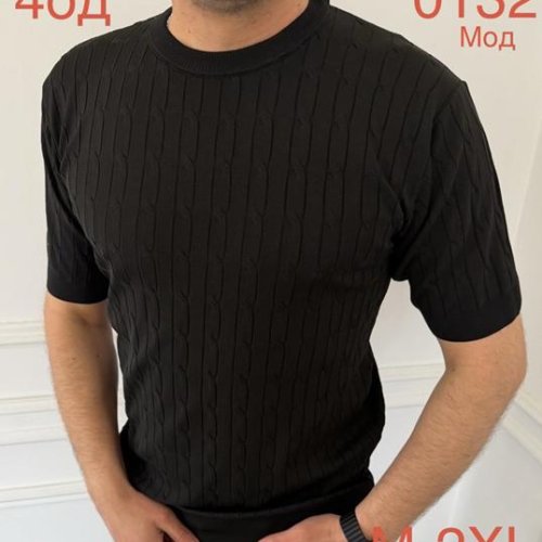 Футболка Надийка (M-2XL) ND1054-0132 black (лето) Надийка ND1054-0132 black