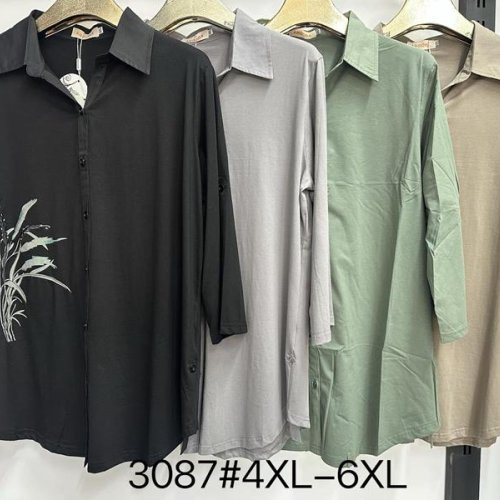 Рубашка Immei (4XL-6XL) 3087 black (деми) Immei 3087 black