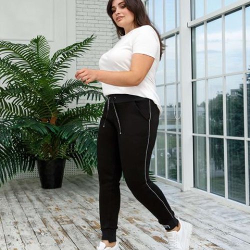 Штаны спорт AZNA (XL-4XL) Б27 black (деми) AZNA Б27 black