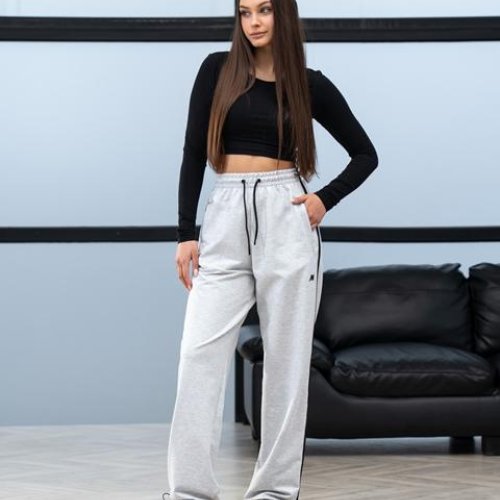 Штаны спорт AZNA (S-XL) Б303 l.grey (деми) AZNA Б303 l.grey