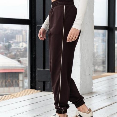 Штаны спорт AZNA (S-XL) Б314 chocolate (деми) AZNA Б314 chocolate